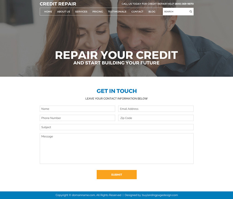 responsive credit repair service website design