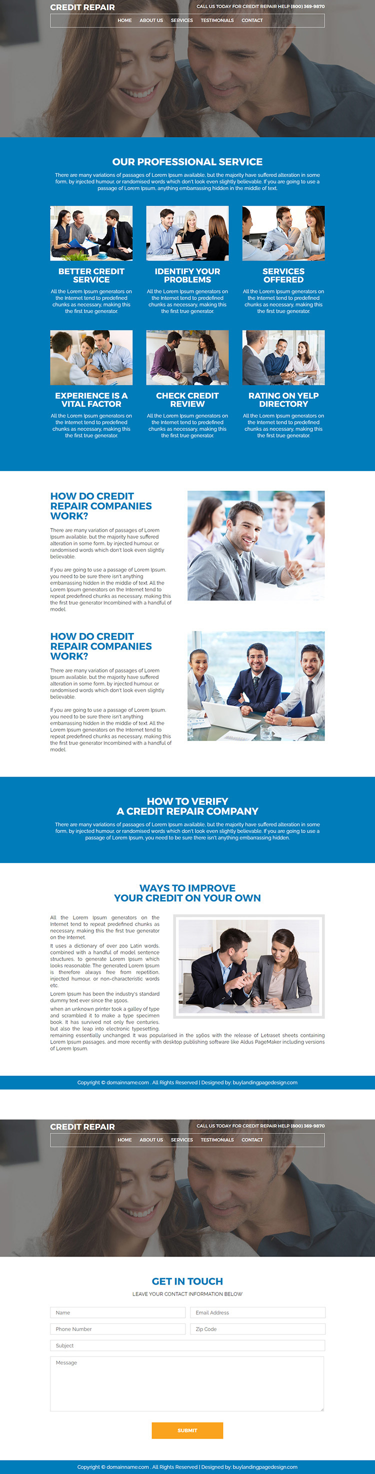 responsive credit repair service website design
