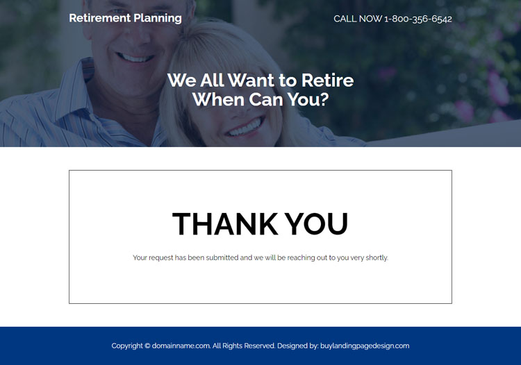 retirement planning lead capture responsive landing page