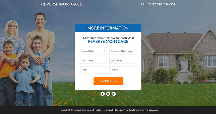 reverse mortgage leads responsive funnel page design