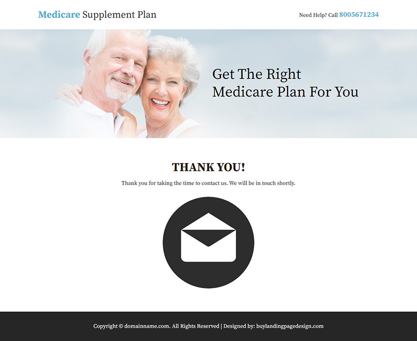 medicare supplement plan responsive landing page