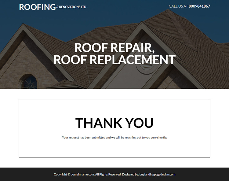 affordable roofing and restoration service lead capture landing page