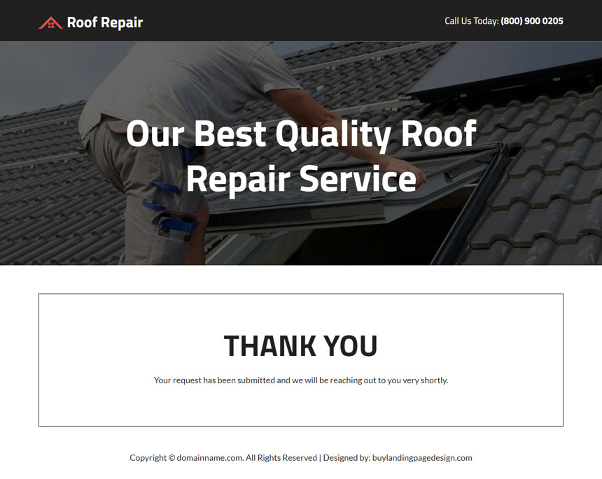 roofing experts lead capture landing page design