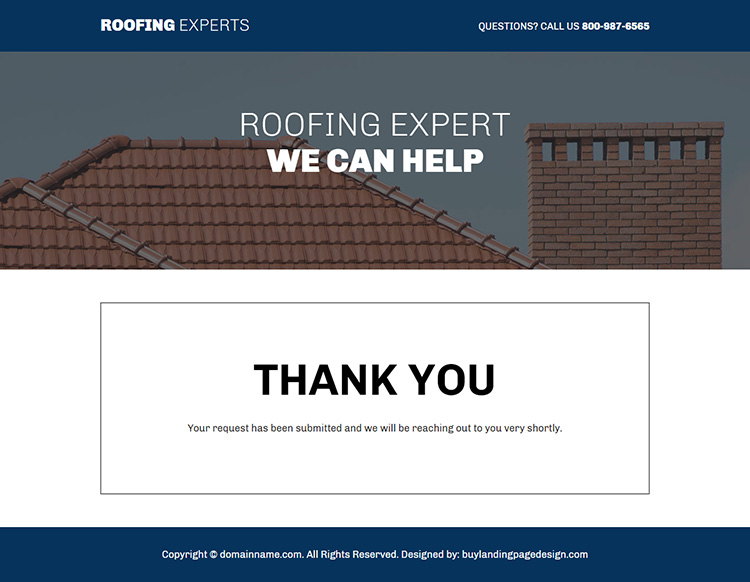 roofing experts responsive lead capture landing page design