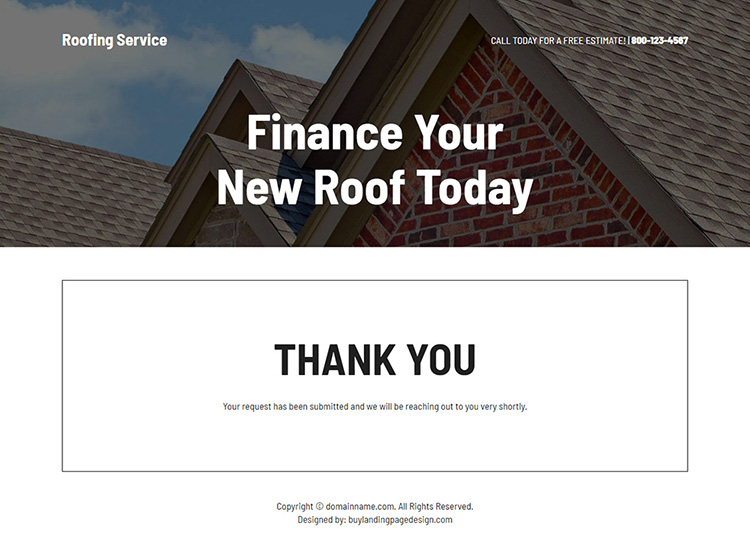 roof repair service free estimate responsive landing page