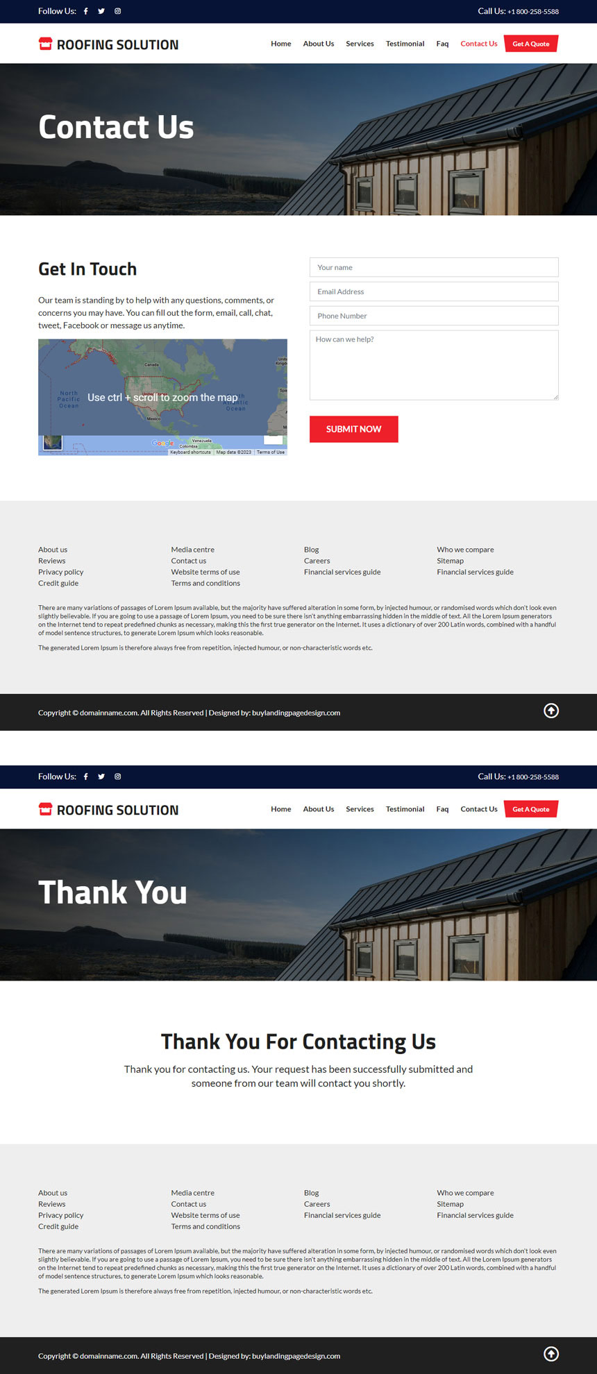 best roofing solution responsive website design