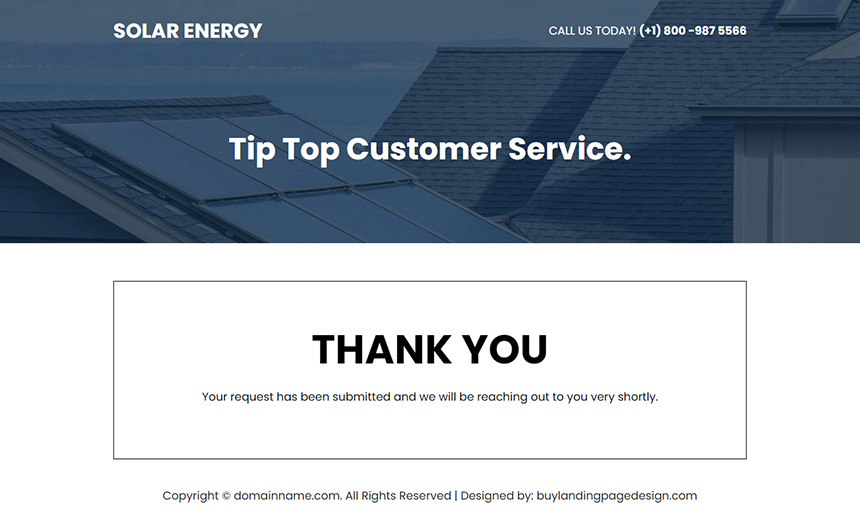 solar energy installation service responsive landing page