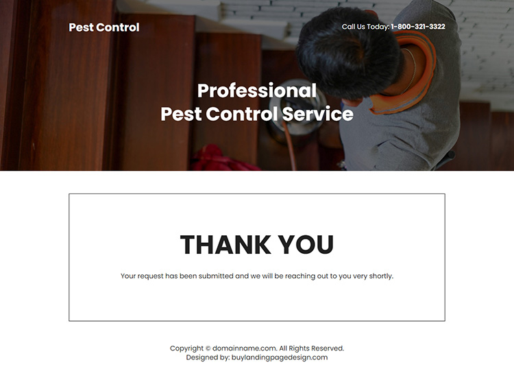 professional pest control service free inspection responsive landing page