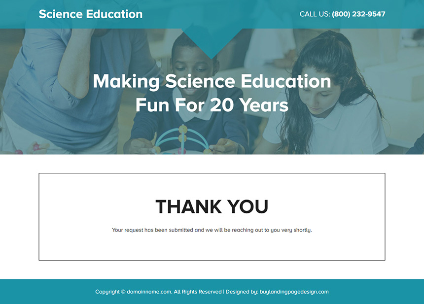 education service responsive landing page