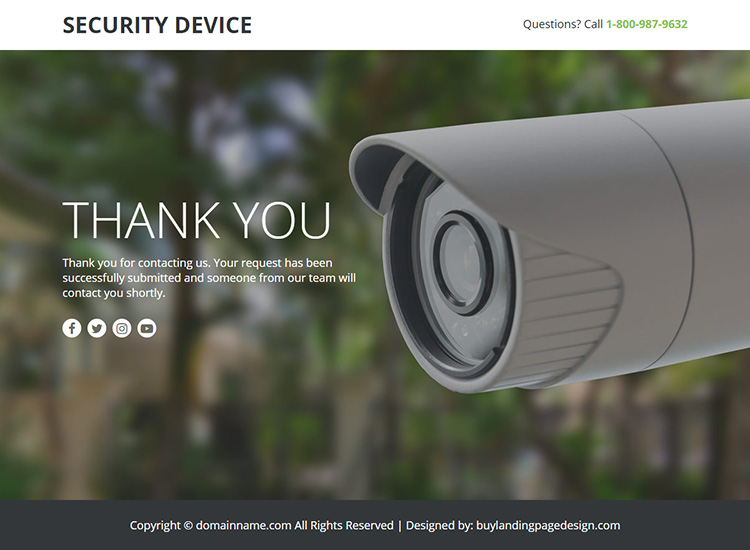 home security device responsive lead funnel design