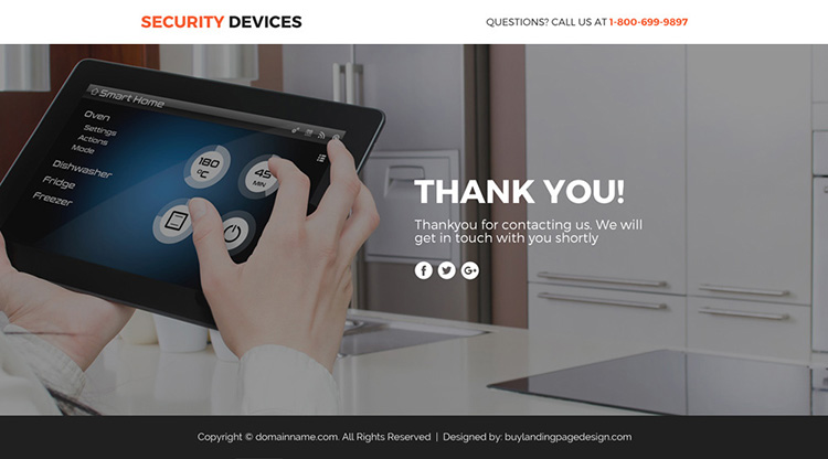 security device marketing funnel responsive landing page design