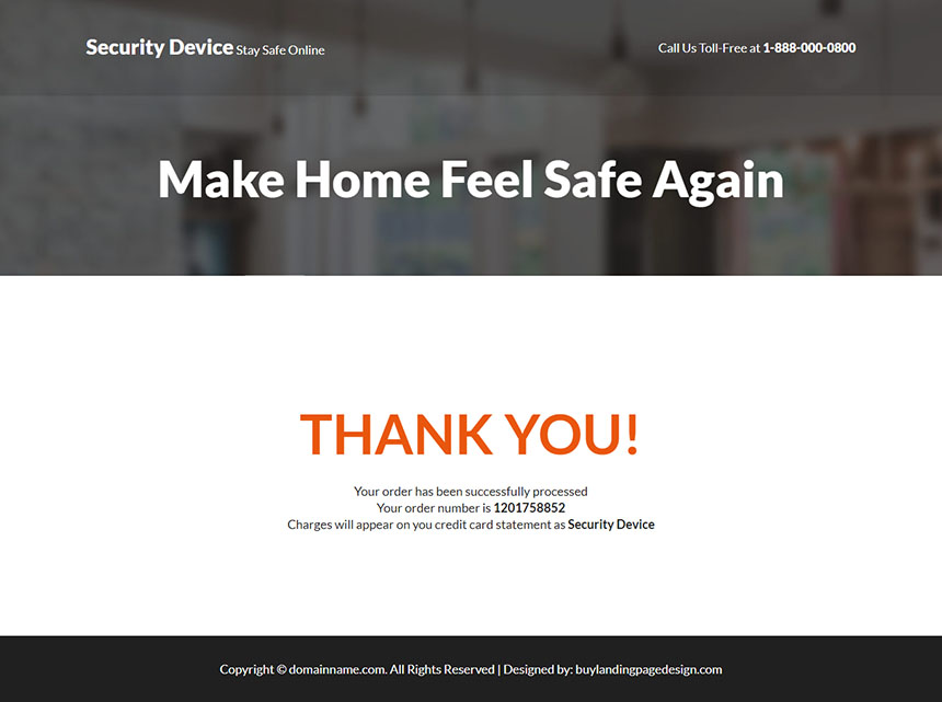 home security system responsive landing page