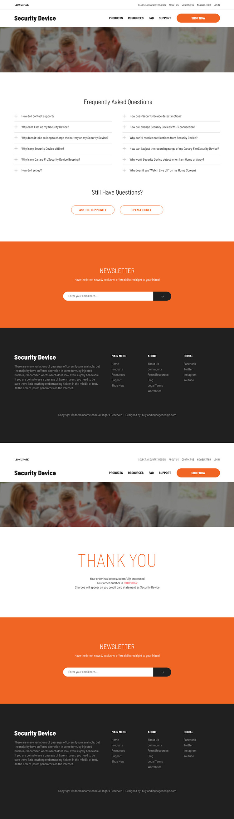 security products responsive website design