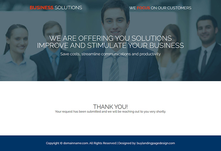 small business solutions responsive landing page designs