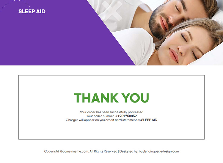 sleeping supplement responsive landing page design