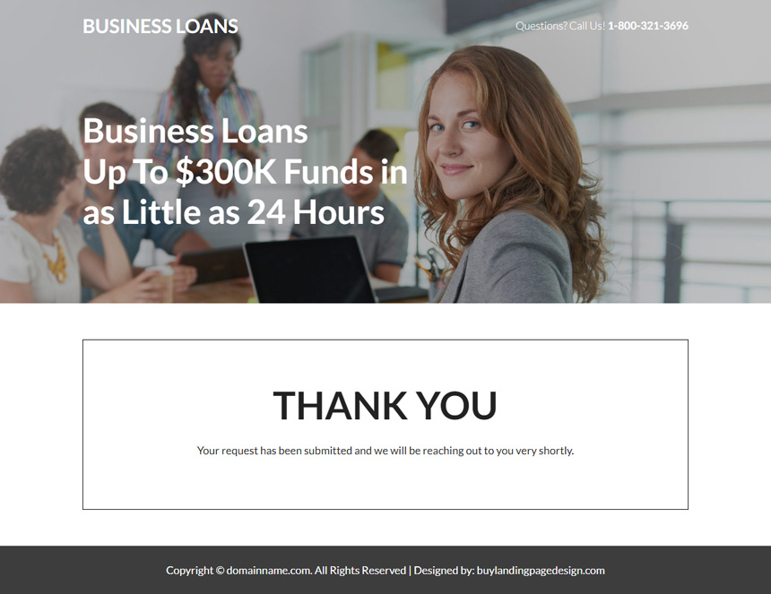small business funding lead capture landing page