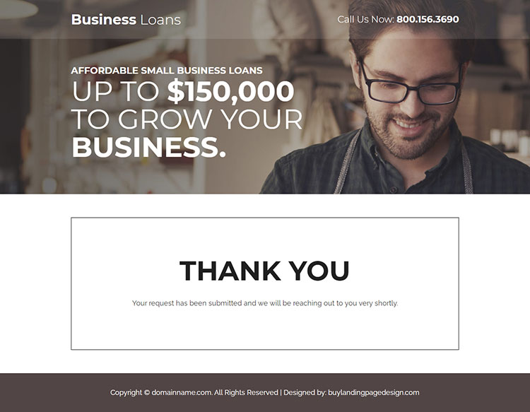 affordable small business loan responsive landing page design