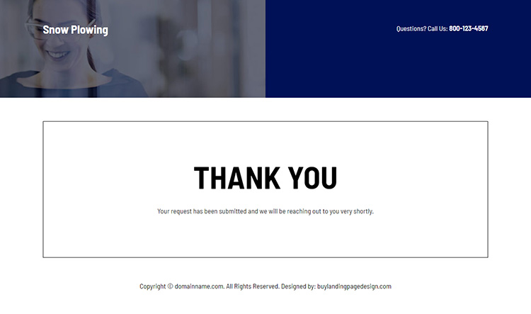 snow removal service responsive landing page