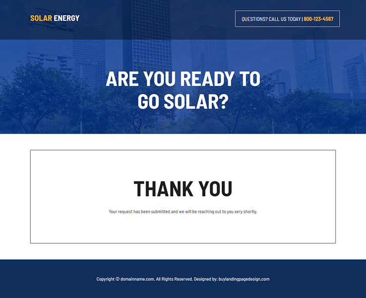 residential and commercial solar solutions responsive landing page