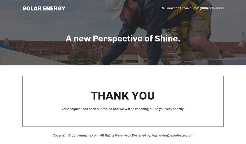 solar panels lead capture landing page design