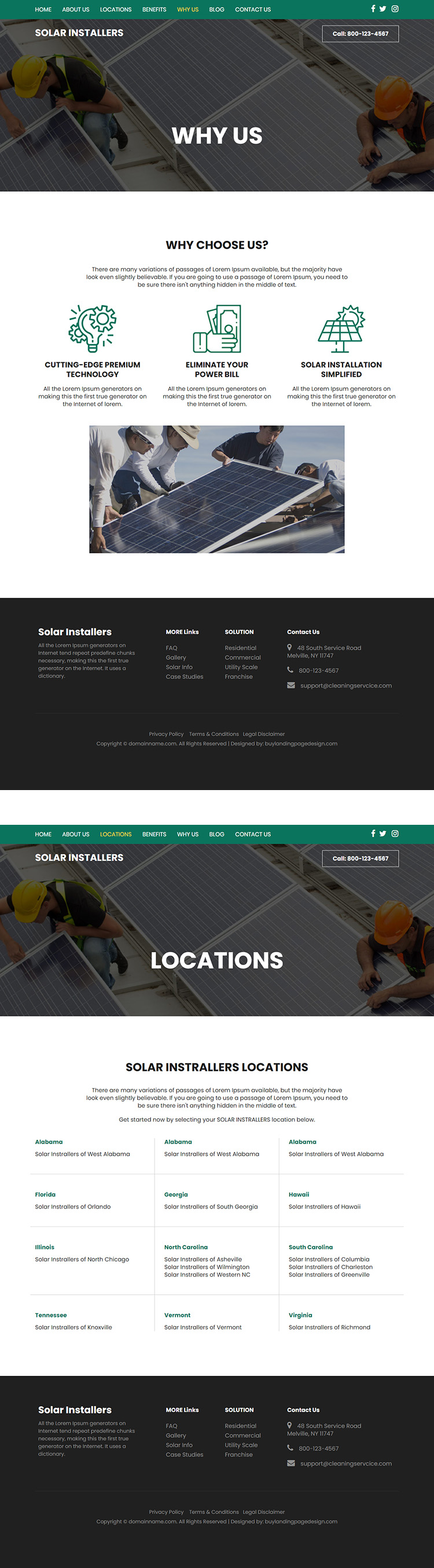 residential and commercial solar solutions website design