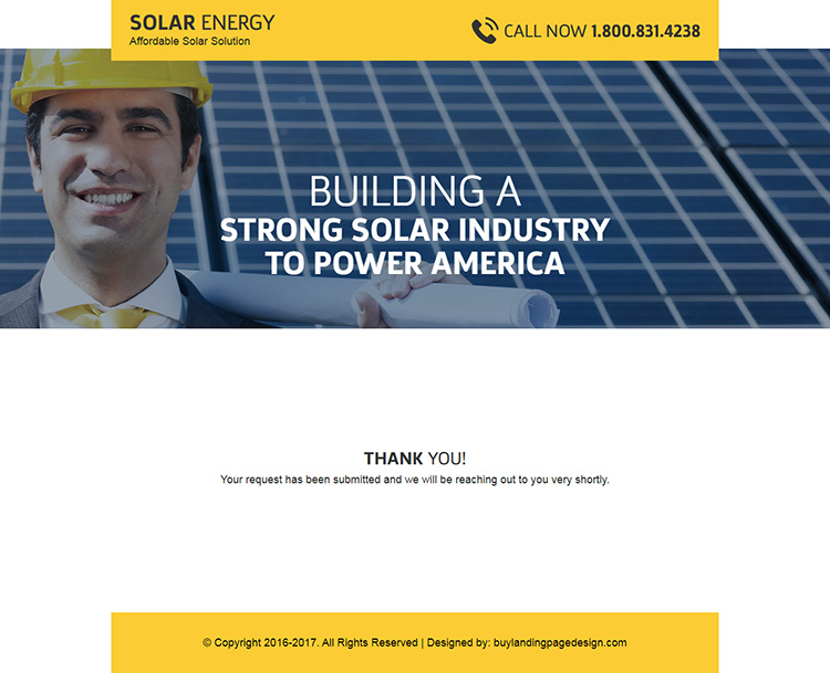 solar panel installation service responsive landing page design
