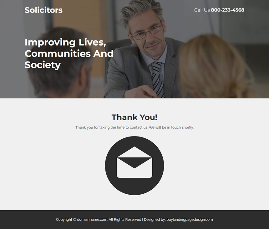 solicitor service lead capture responsive landing page