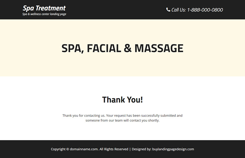 spa and wellness center responsive landing page