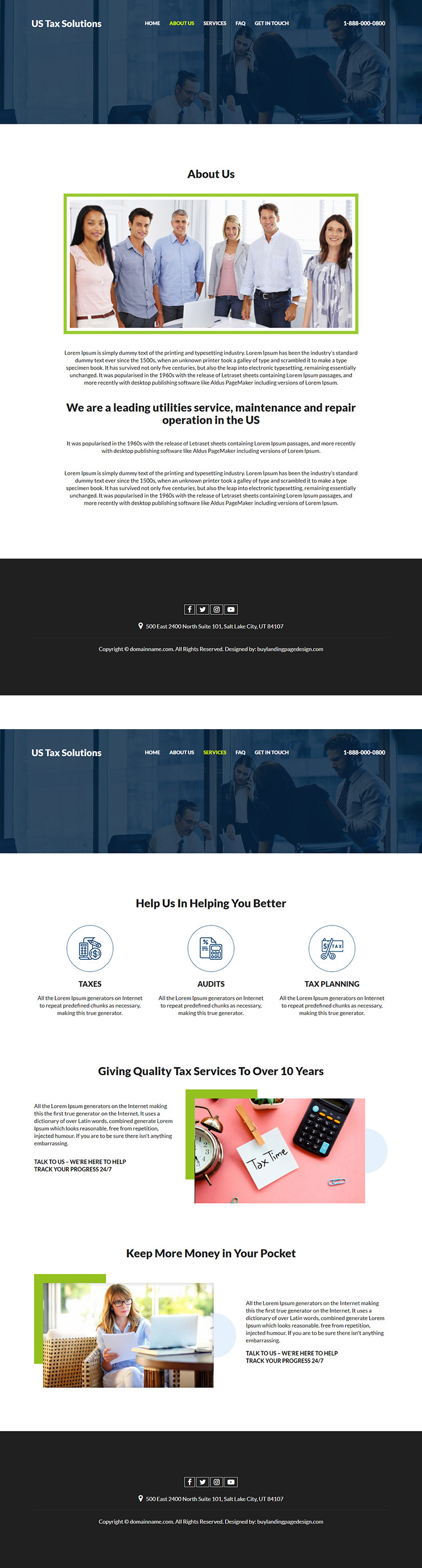 tax relief service responsive website design