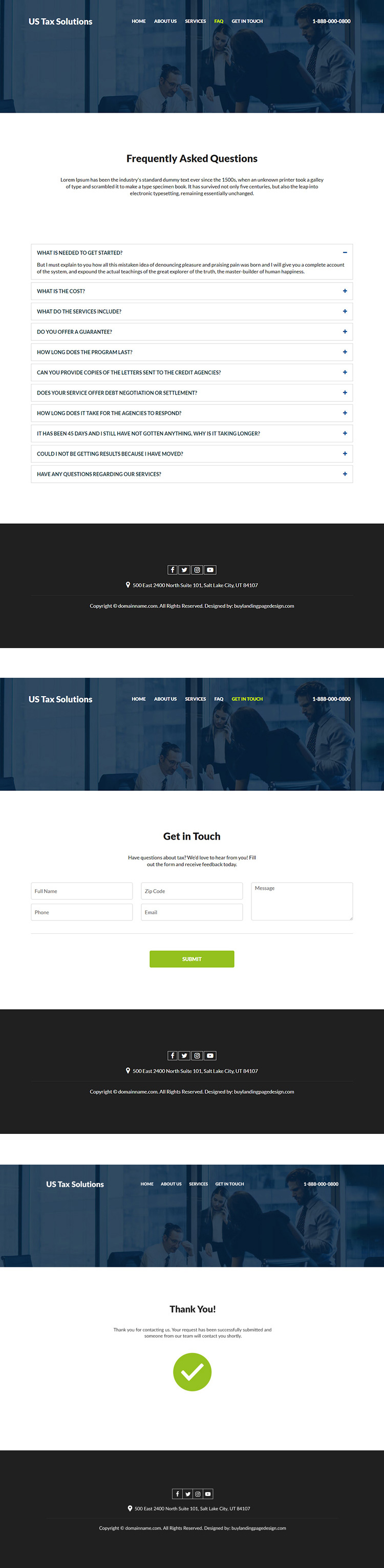 tax relief service responsive website design