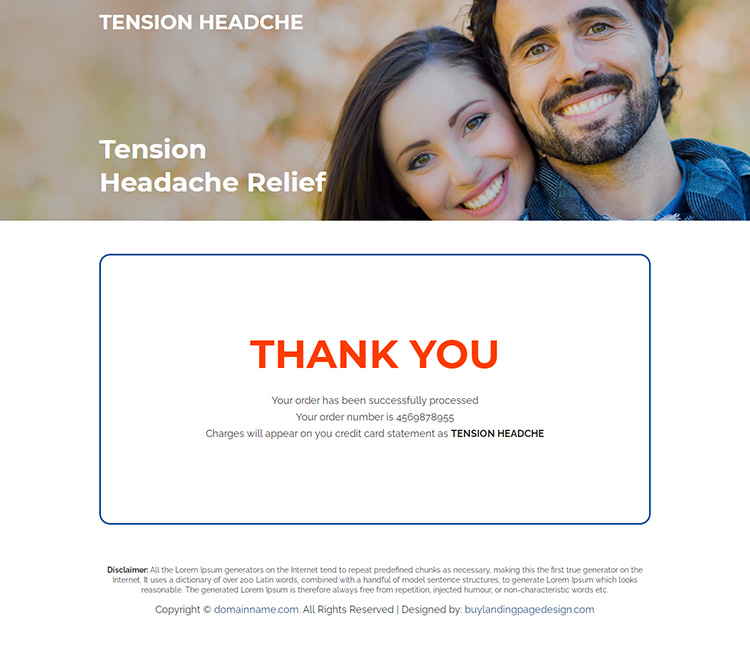 migraine headache relief supplement responsive landing page