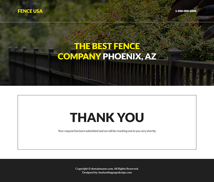 best fencing company responsive landing page design