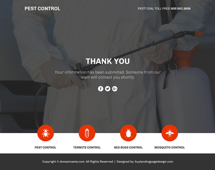 pest control service responsive funnel page design