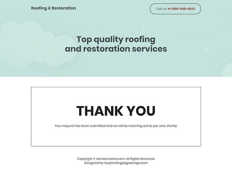 roofing and restoration service responsive landing page design