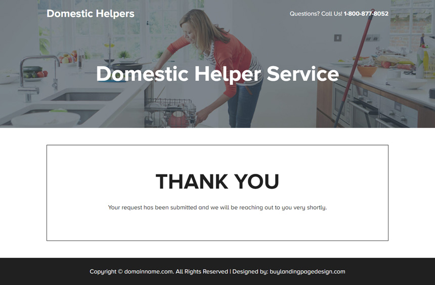 domestic helpers responsive lead capture page