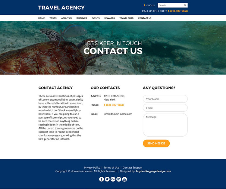 travel agency best converting responsive website design