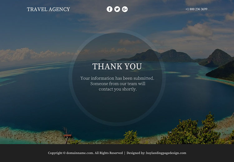 appealing travel agency lead funnel landing page