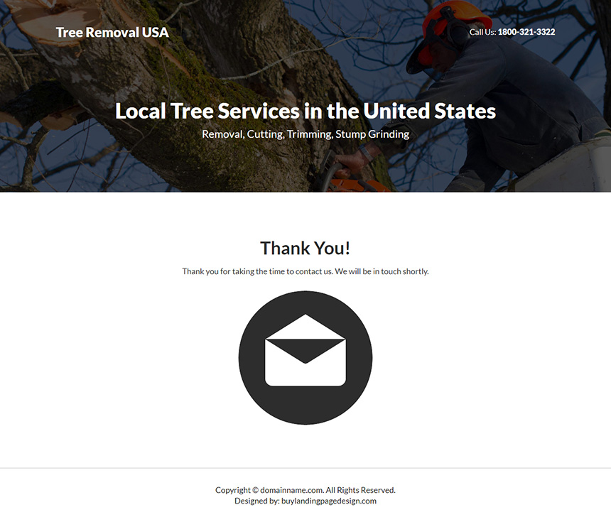 tree cutting and removal services landing page