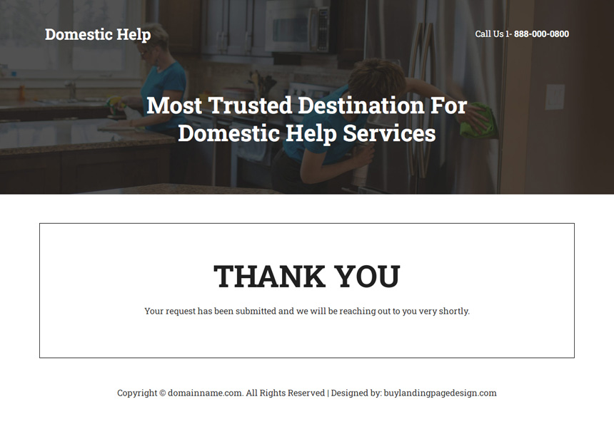 trusted domestic help services responsive landing page