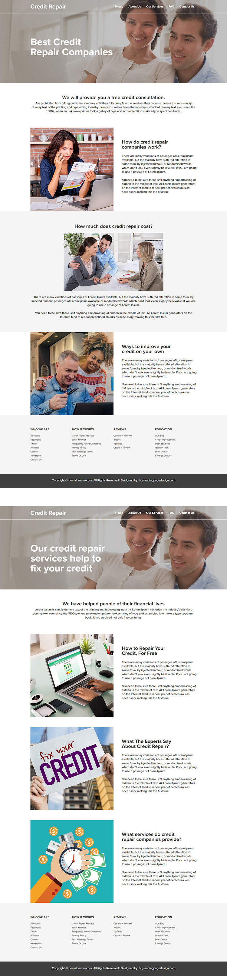leading credit repair company responsive website design