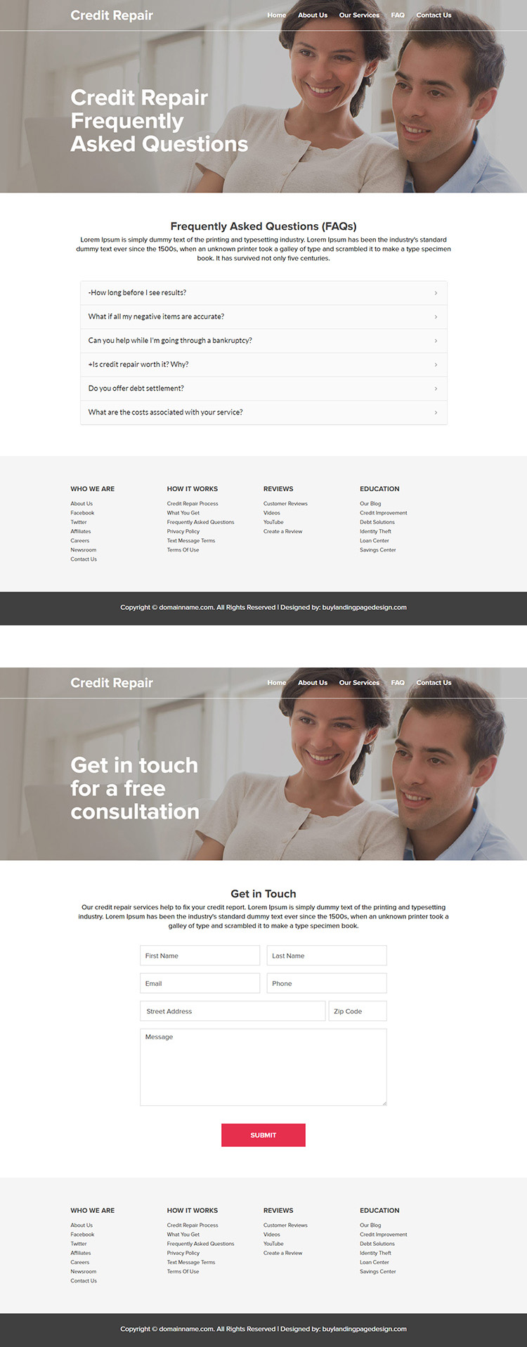 leading credit repair company responsive website design