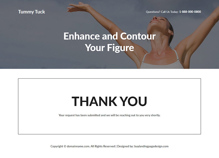 tummy tuck cosmetic surgery responsive landing page