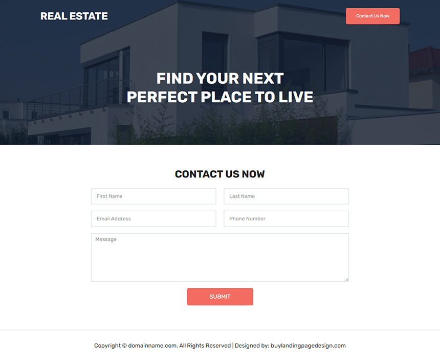 real estate firm lead capture responsive landing page