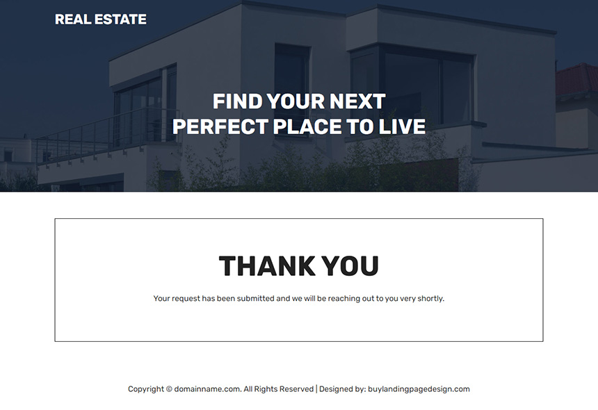 real estate firm lead capture responsive landing page