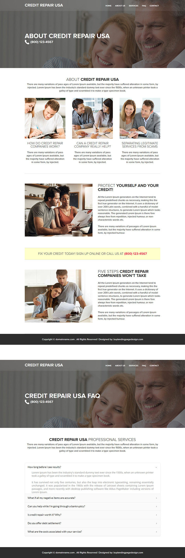 responsive credit repair lead capturing website design