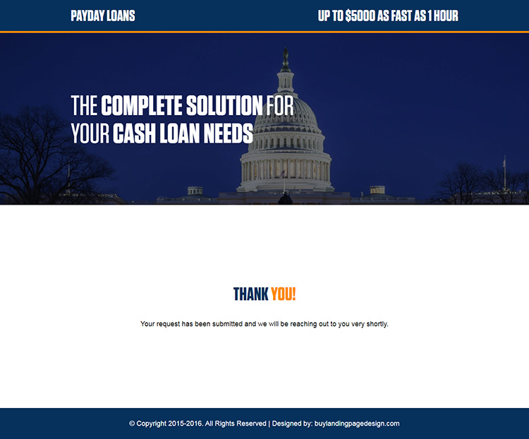 usa government payday loan responsive landing page design template