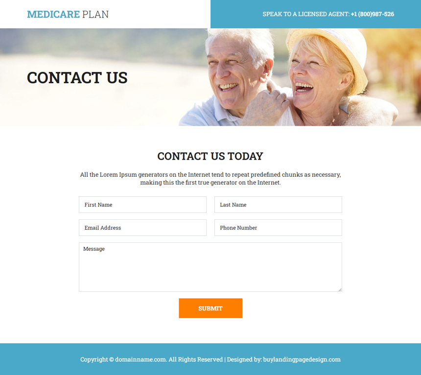 medicare plan responsive landing page