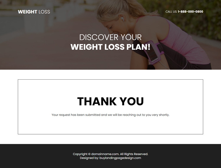 weight loss appointment booking responsive landing page design