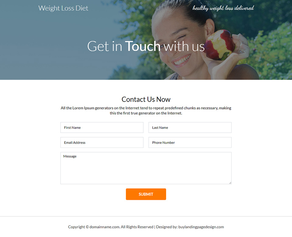 weight loss diet plan responsive landing page