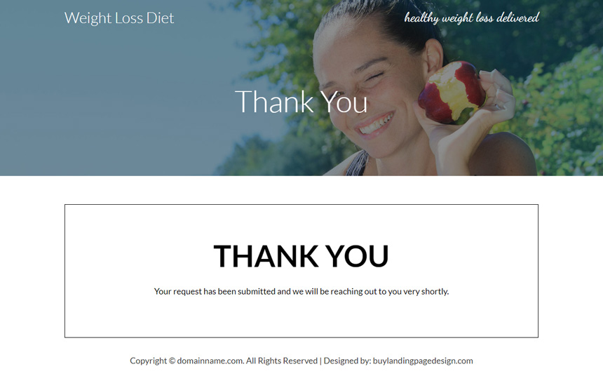 weight loss diet plan responsive landing page